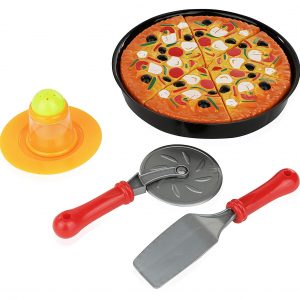 11 Piece Pizza Set for Kids; Play Food Toy Set; Great for a Pretend Pizza Party; Fast Food Cooking And Cutting Play Set Toy.