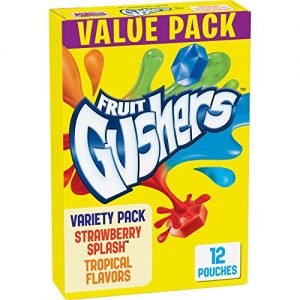 Betty Crocker Fruit Snacks, Gushers, Variety Snack Pack, 12 Pouches, 0.9 oz Each