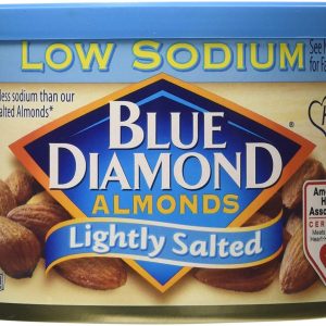 Blue Diamond, Almonds, Low Sodium, Lightly Salted, 6 ounce Can (3 Pack)