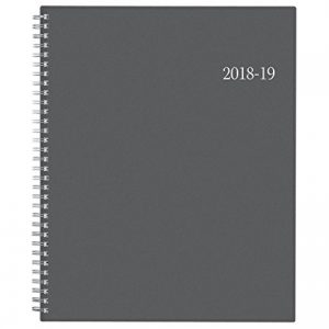 Blue Sky Enterprise Charcoal 8.5 x 11 Weekly/Monthly Planner, July 2018-June 2019