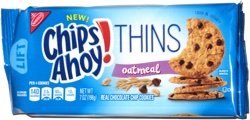 Chips Ahoy! Thins, Oatmeal Chocolate Chip Cookies 7oz ( 2 Pack)