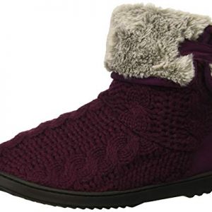 Dearfoams Women's Cable Knit Boot Slipper