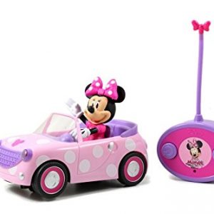 Jada Toys Disney Junior Minnie Mouse Roadster RC Car, 7" Pink with White Polka Dots