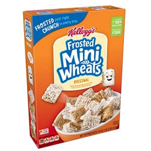 Kellogg's Breakfast Cereal, Frosted Mini-Wheats, Original, Low Fat, Excellent Source of Fiber, 18 oz Box(Pack of 4)