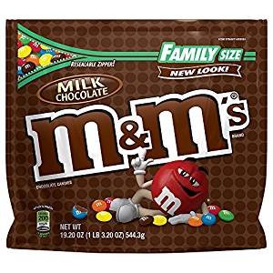 M&M's Milk Chocolate Candies Family Size 19.20 oz (Pack of 2)