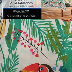 Mainstays Vinyl Tablecloth 52×70 Tropical Theme