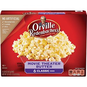 Orville Redenbacher’s Movie Theater Butter Microwave Popcorn, 3.29 Ounce Classic Bag, 6-Count