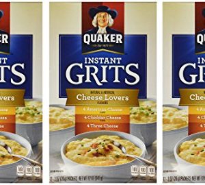 Quaker, Instant Grits Variety Pack, Cheese Lover's, 12oz Box (Pack of 3)