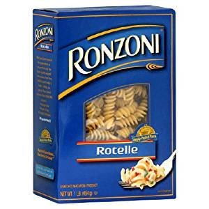 Ronzoni Rotelle Enriched Macaroni Non GMO 16 Oz. Pack Of 3.