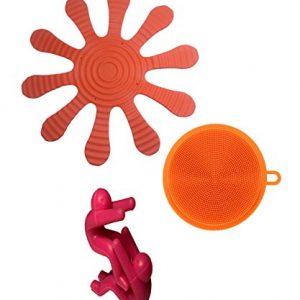 Silicone Kitchen Gadgets Kit, Silicone Trivet Mat, Pot Vents, Dishwash Sponge Bundle by Main + Oak