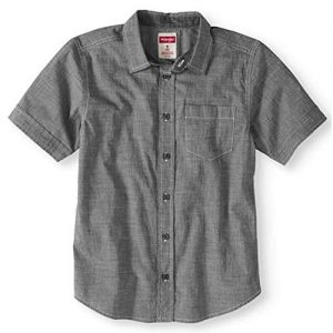 Wrangler Co. Boys' Short Sleeve Button up Top (4/5, Black)