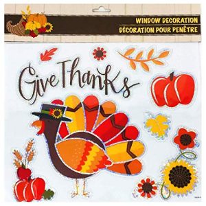 gb Fall Give Thanks Window Cling Decorations 9 Pieces